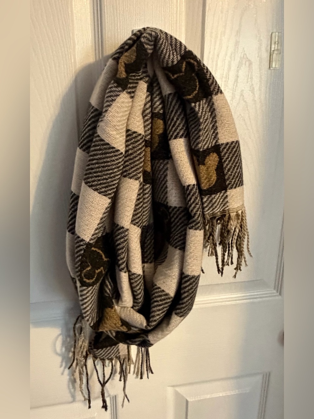Scarf Mickey Mouse Fringed Large New